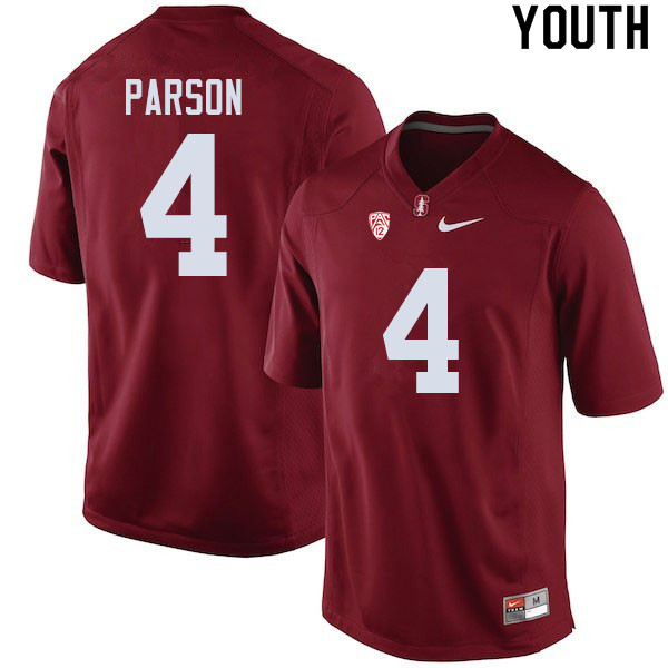 Youth #4 J.J. Parson Stanford Cardinal College Football Jerseys Sale-Cardinal